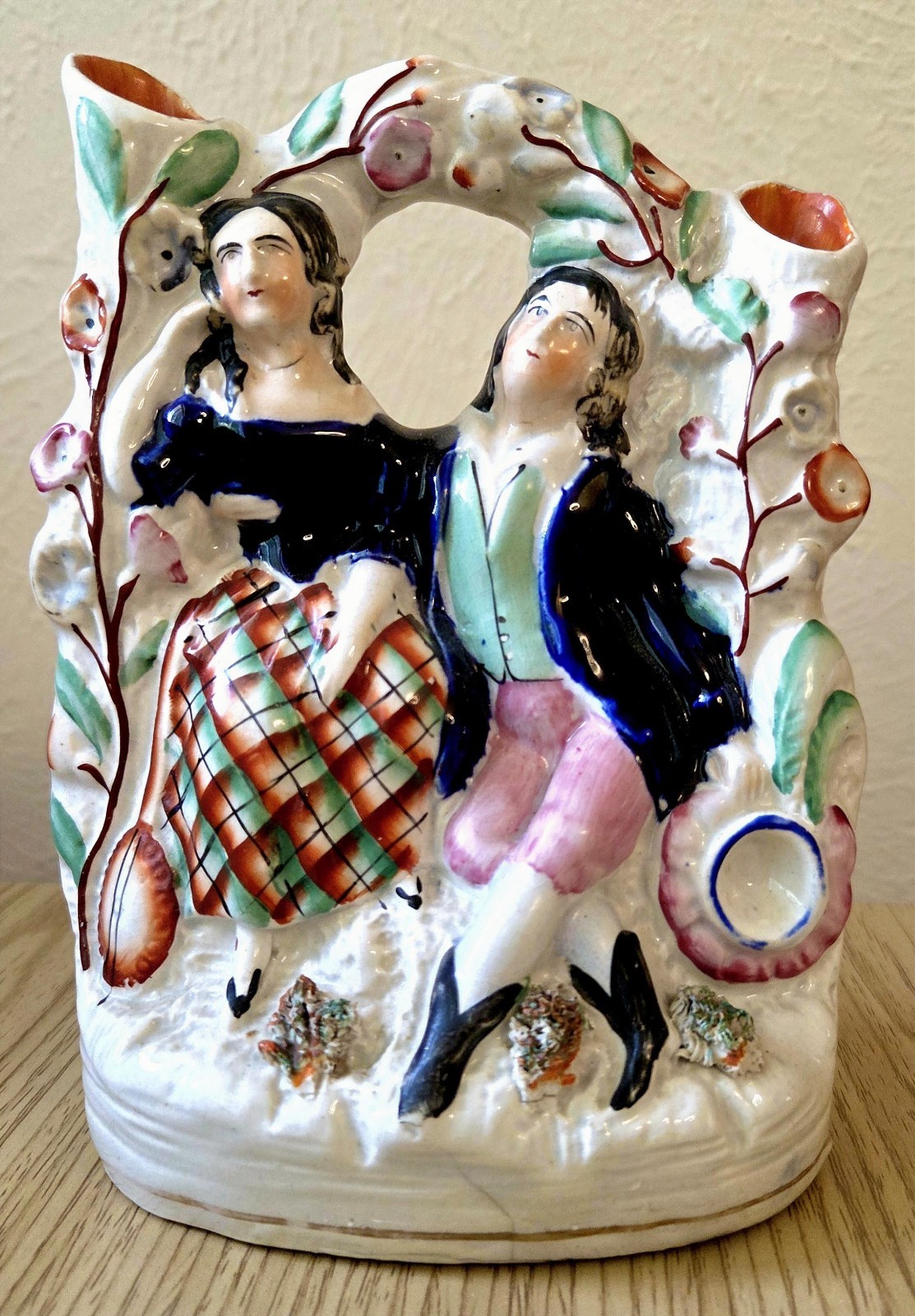 Antique Victorian Staffordshire ceramic spill vase Antique Victorian Staffordshire ceramic spill vase