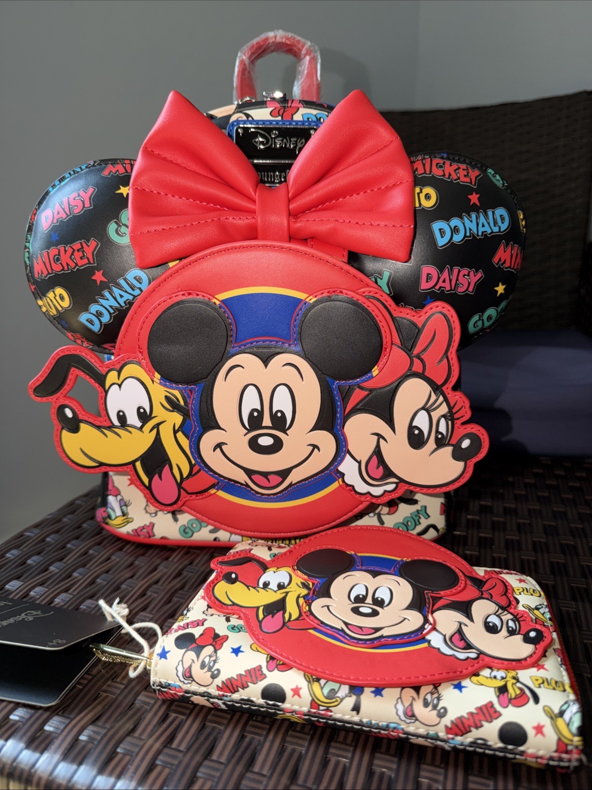 NWT Loungefly Disney Sensational Six Mini Backpack Wallet Ears Matching Set Lot