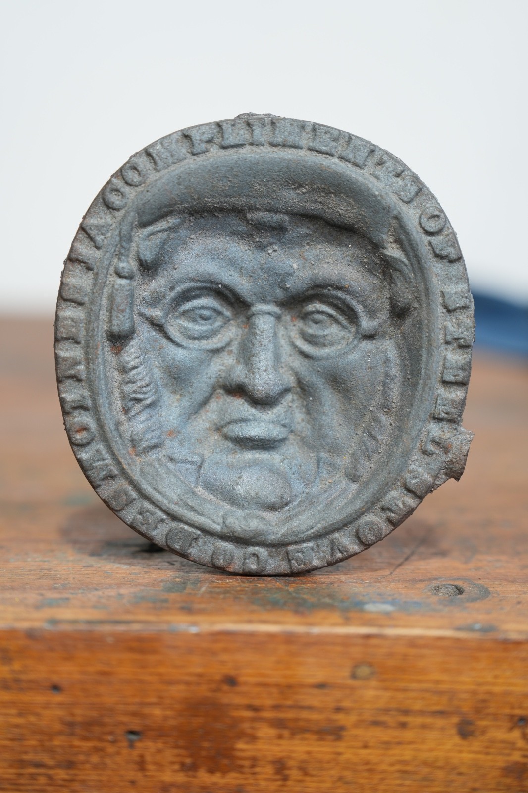 Antique Stove Finial Cast Iron Ashtray Steel Stove Co. Cigar Vintage Face man