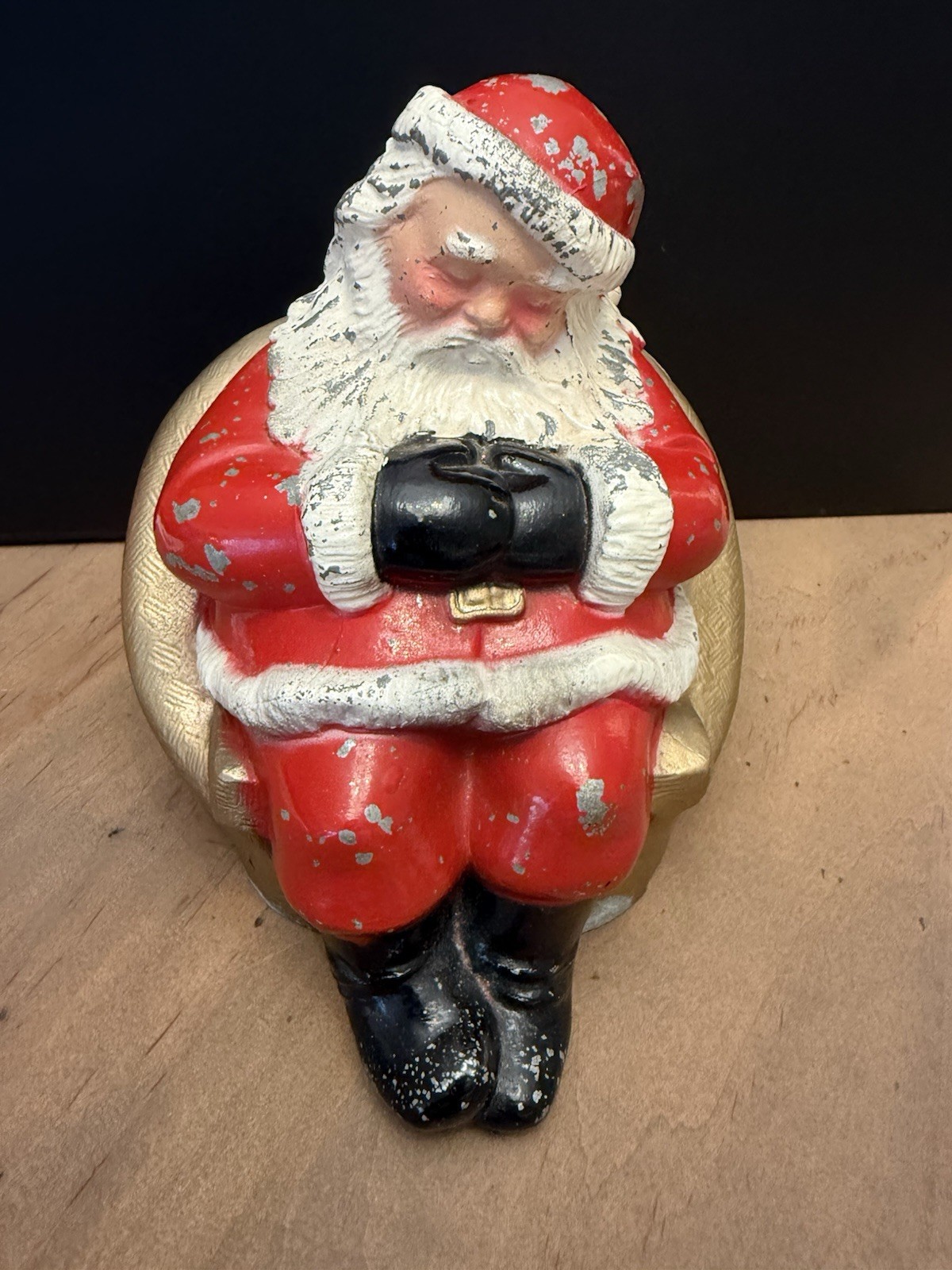 Vintage Banthrico Metal Coin Bank, Rapid City National Bank SD Sleeping Santa