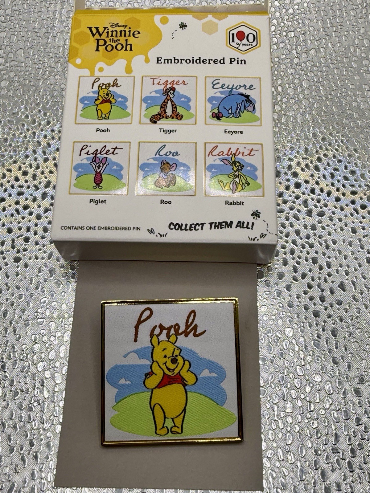 2026 Boxlunch Disney Pooh Embroidered Pin Winnie The Pooh Monogram