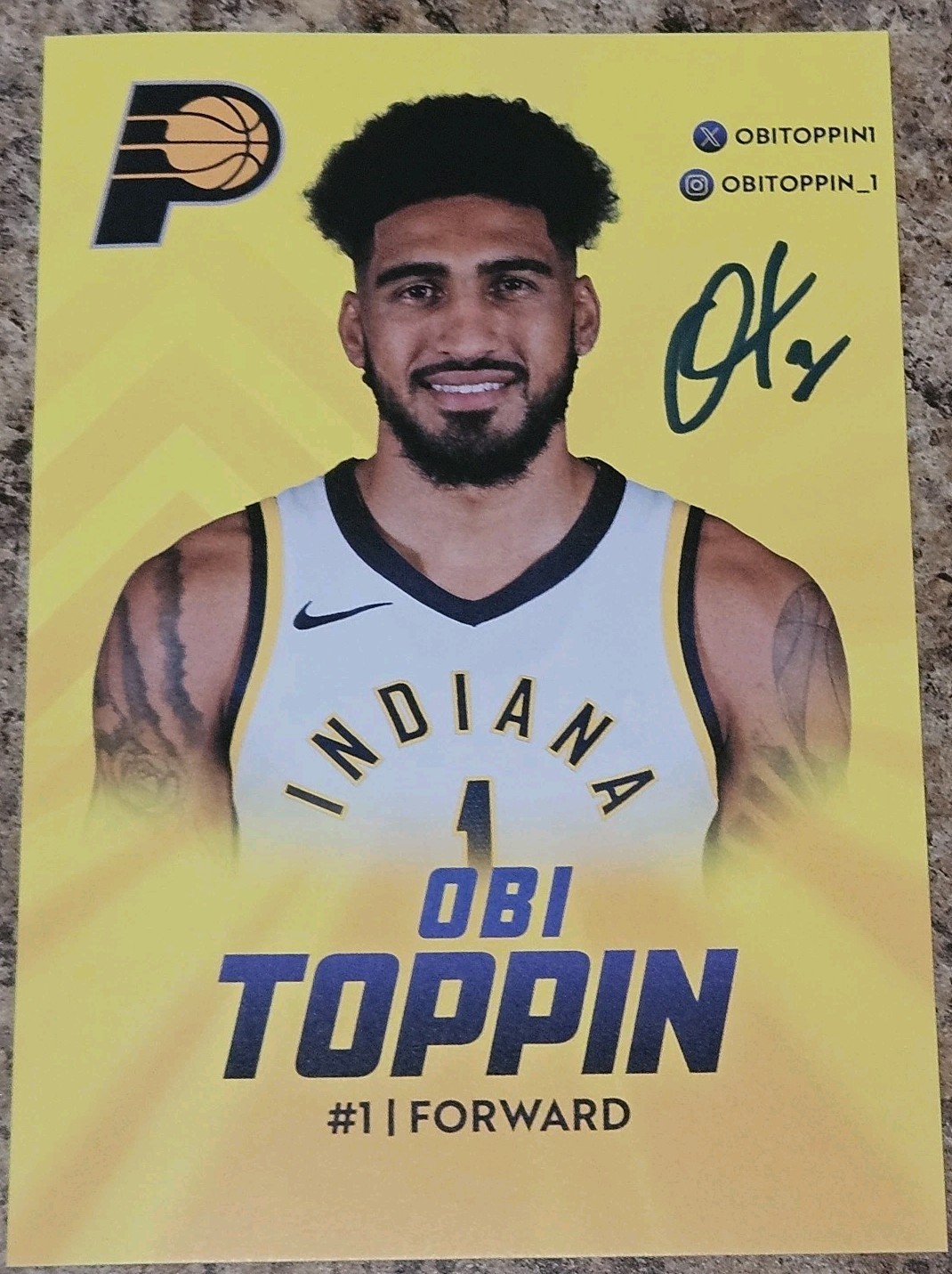 Obi Toppin Autographed Picture Signed NBA Indiana Pacers #1 Cers 7\