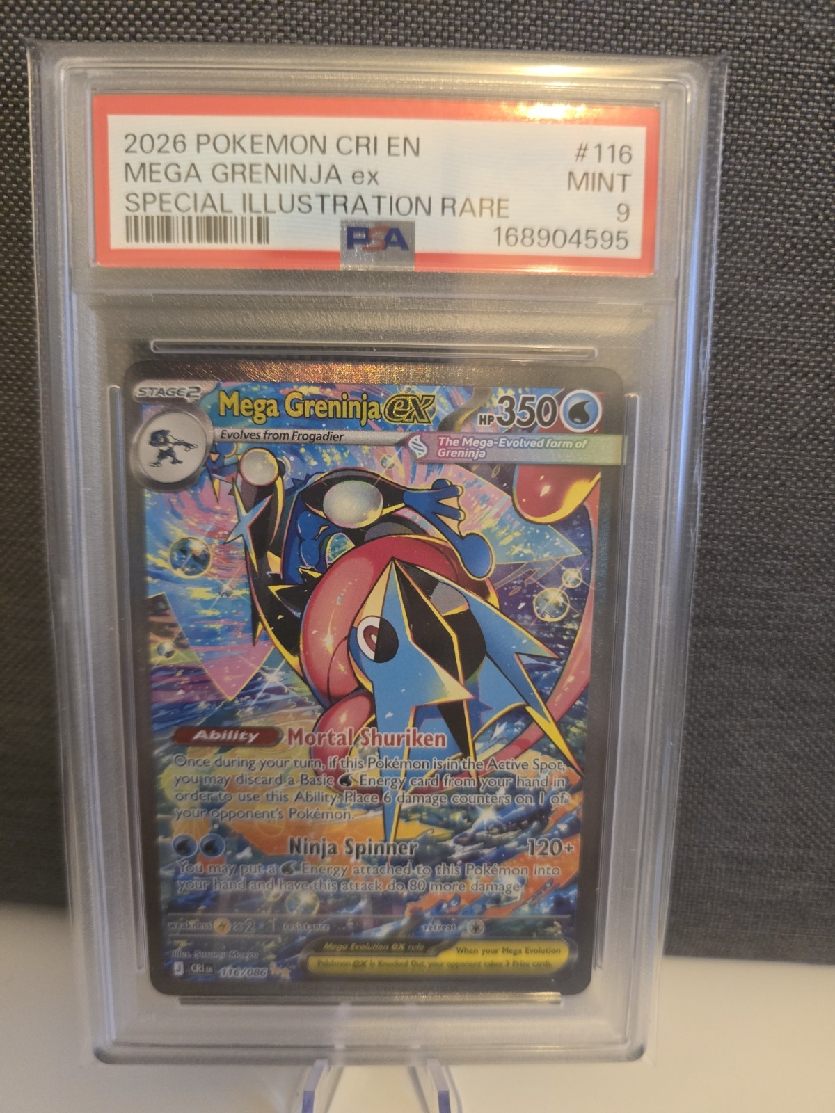 PSA 9 Mega Greninja Ex 116/086 Chaos Rising Pokémon TCG