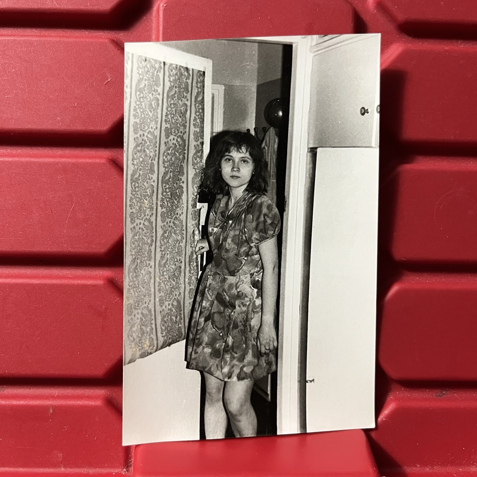 Pretty Polish Woman In A Dress In The Kitchen 3 1/2 x 5 1/2 Photograph 1970s Pretty Polish Woman In A Dress In The Kitchen 3 1/2 x 5 1/2 Photograph 1970s