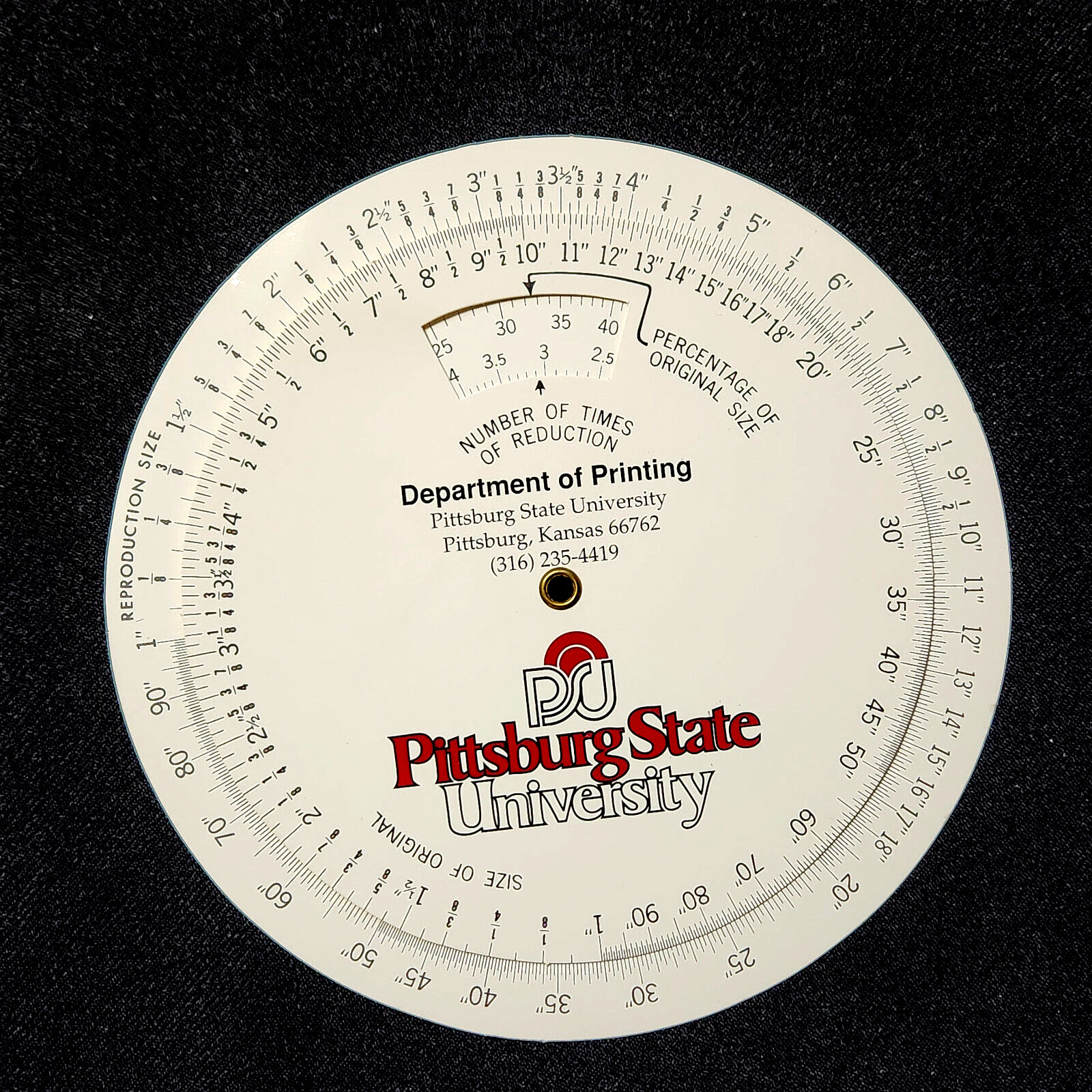 \'80s vintage Pittsburg State University, Dept. of Printing. Promotional piece.