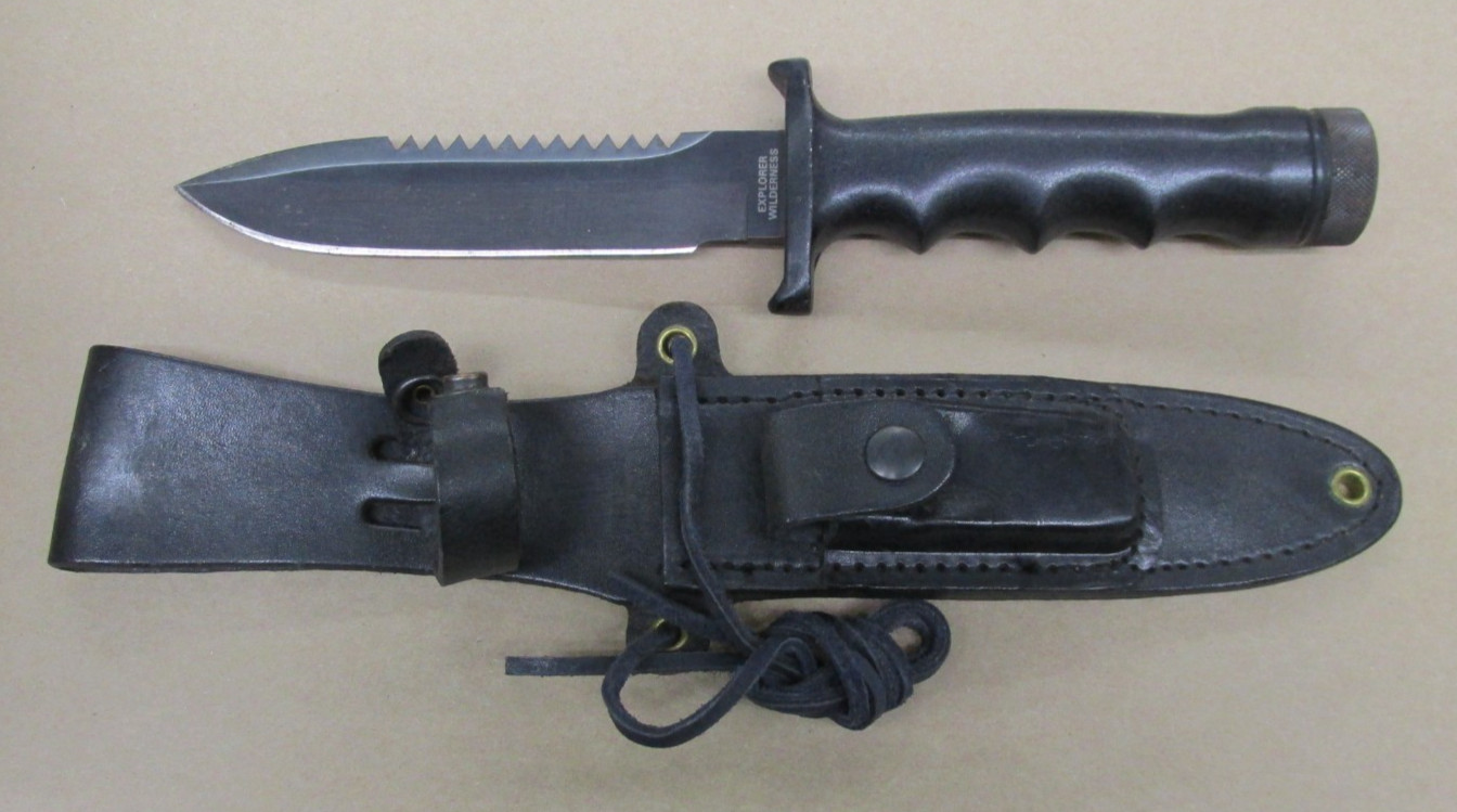 Vintage Explorer Wilderness Survival Knife #21-049 440 Stainless Blade Japan Vintage Explorer Wilderness Survival Knife #21-049 440 Stainless Blade Japan