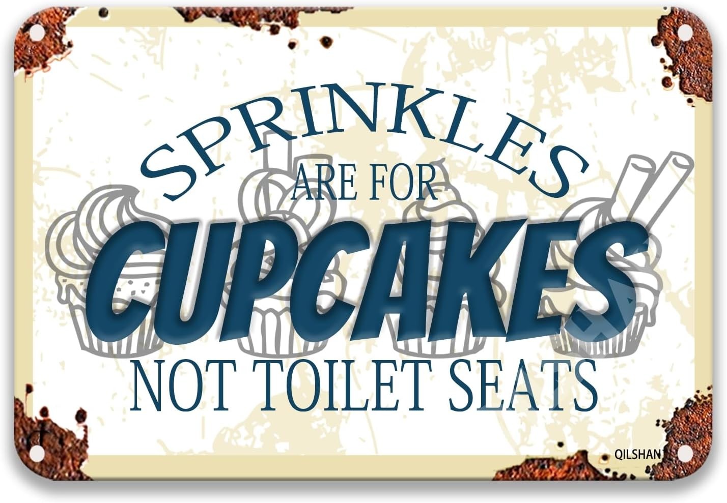 Sprinkles Are For Cupcakes Not Toilet Seats Funny Tin Metal Signs Home Décor8x12