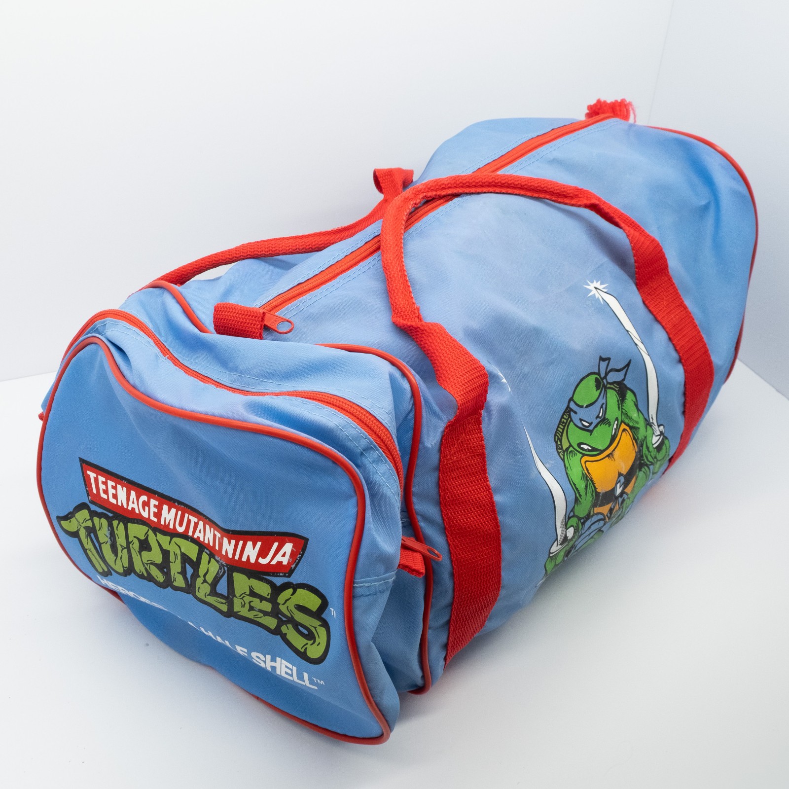 Vintage 1988 TMNT Duffel Bag Leonardo Blue Red Gym Bag Ninja Turtles