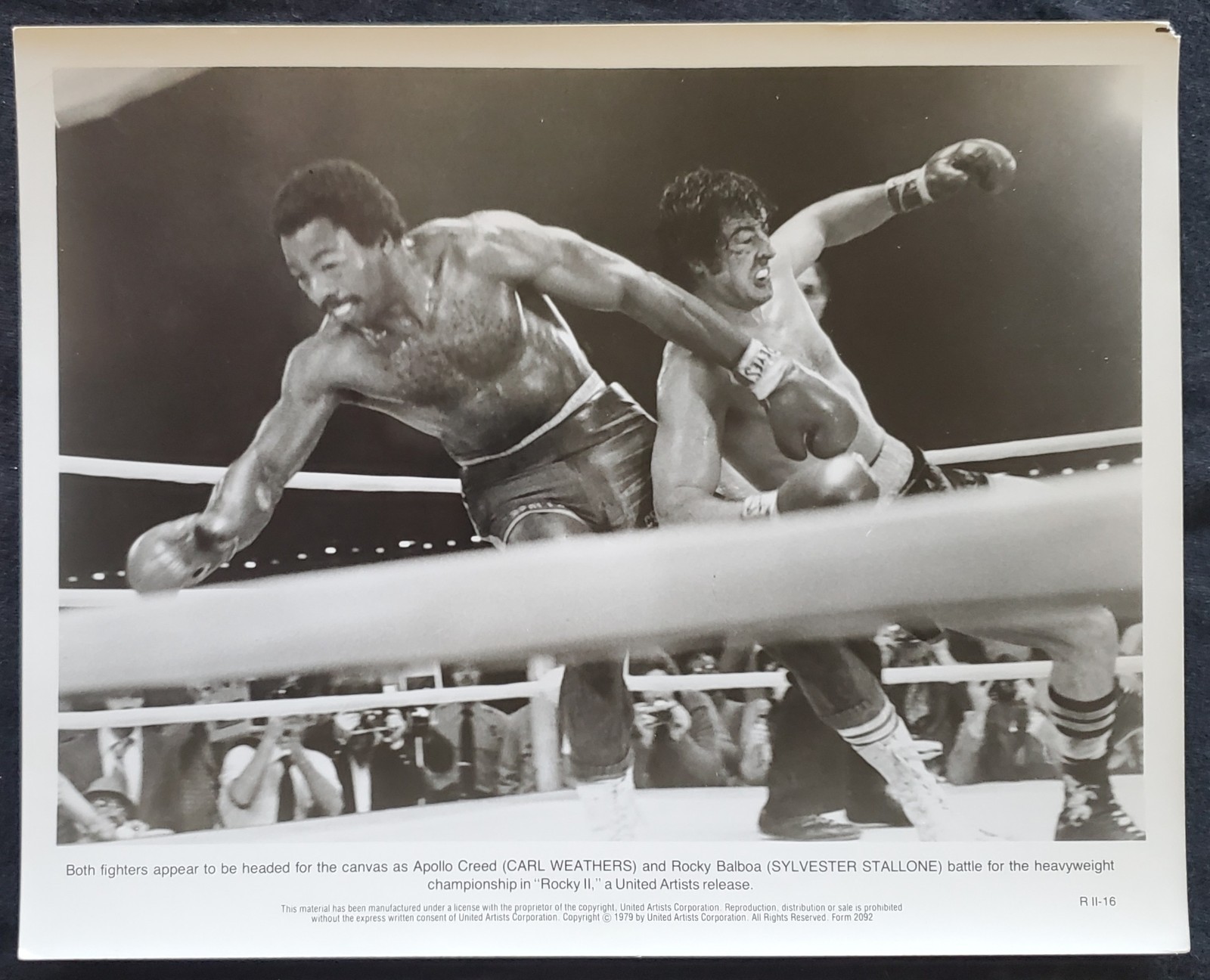 1979 Sylvester Stallone Carl Weathers Rocky II UA Hollywood 8x10 Photograph