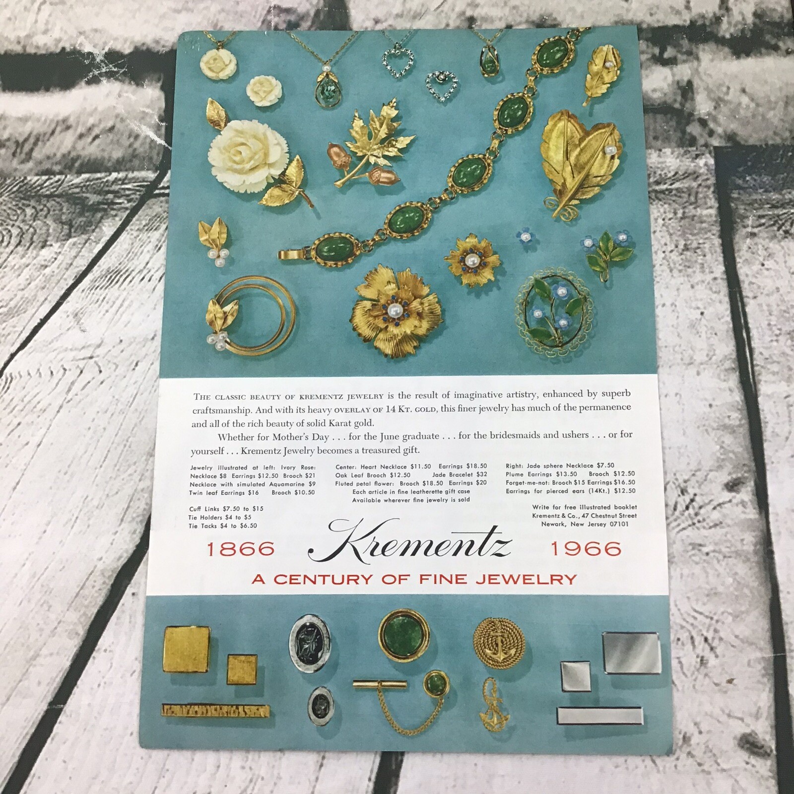 Vintage 1966 Advertising Art print Krementz Fine Jewelry Vintage 1966 Advertising Art print Krementz Fine Jewelry