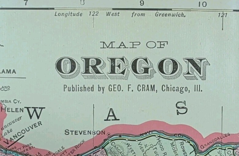 Vintage 1902 OREGON Map 22