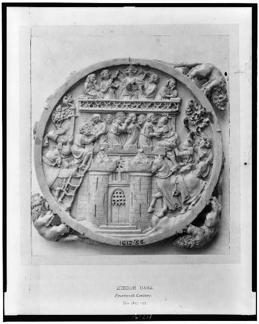 Photo:French Mirror Case Castle of Love Knights 14th Century c1872