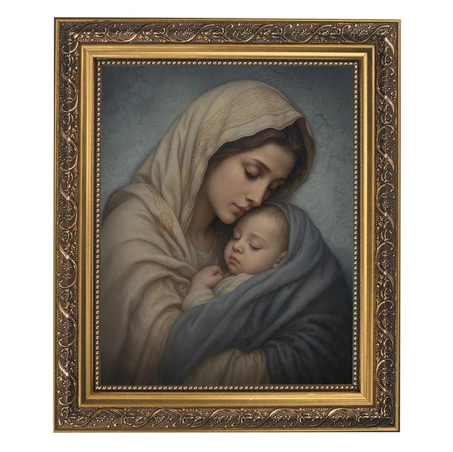 Mother's Tender Love Framed Print Mother Holding Child in Arms Depicting Love