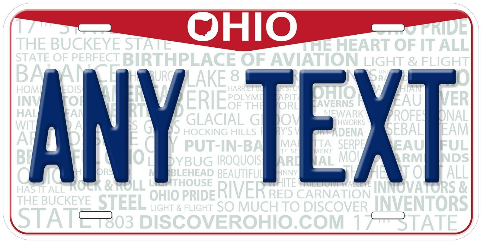 Ohio 2013 Personalized Car License Plate Any Text