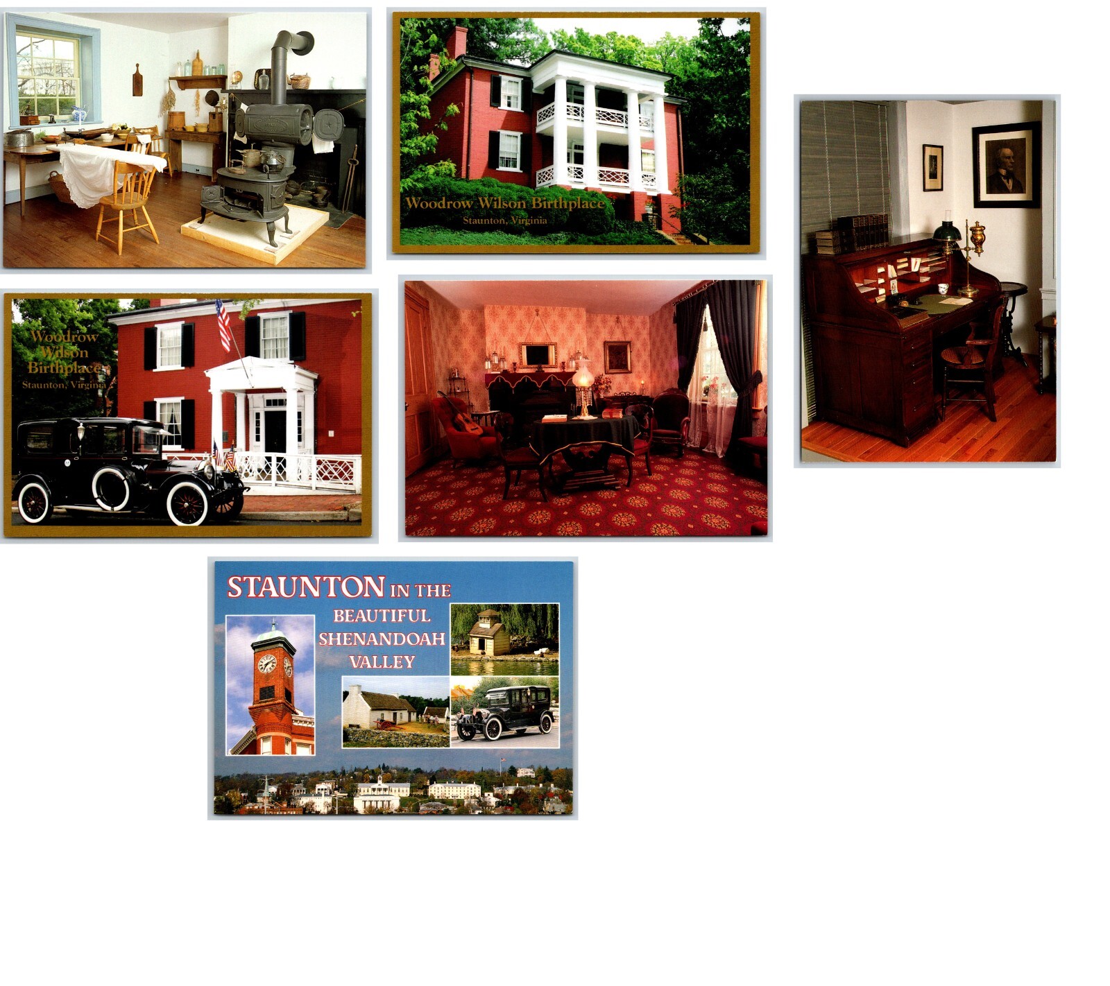 STAUNTON Virginia Shenandoah valley (LOT 6 continental) ~woodrow wilson etc