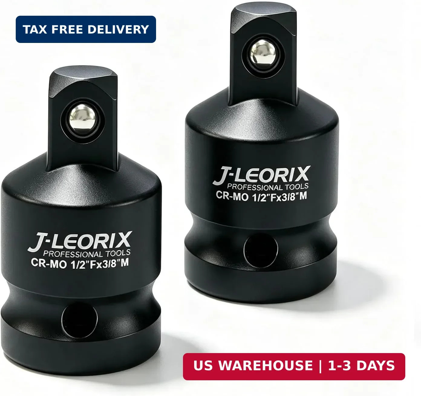 Impact Socket Adapter Reducer Set, 1/2 to 3/8 Drive Converter 2-Pack Cr-Mo Impact Socket Adapter Reducer Set, 1/2 to 3/8 Drive Converter 2-Pack Cr-Mo