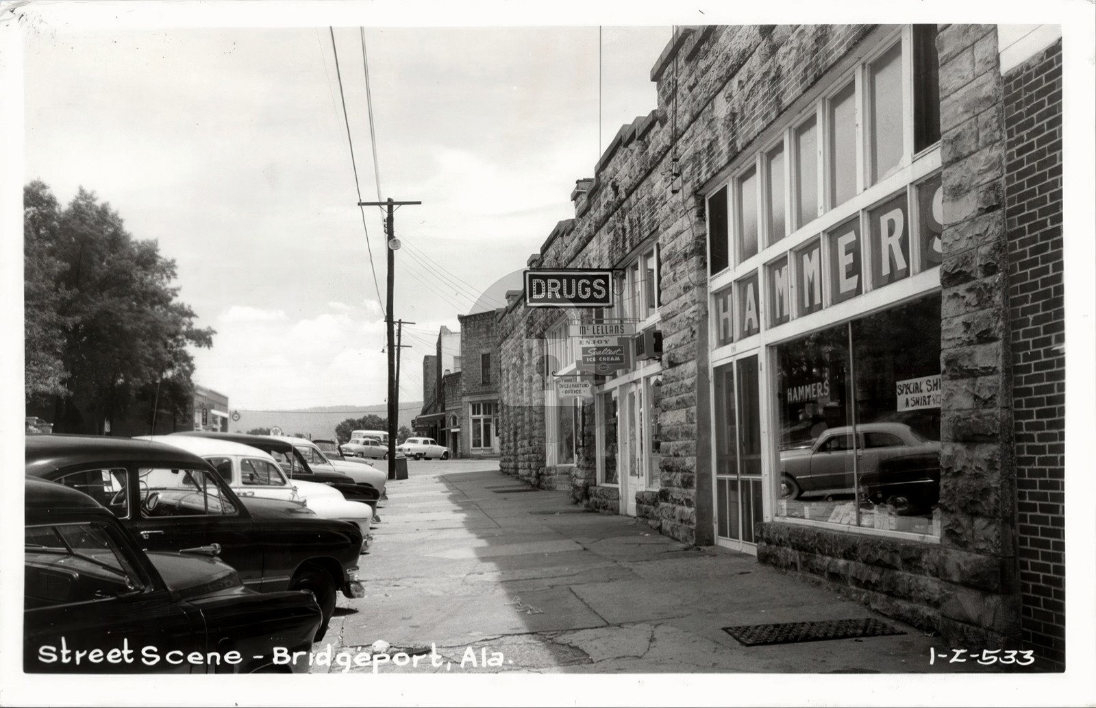 Street Scene Bridgeport AL c1950s Hammers Dept Store RPPC Postcard COPY Street Scene Bridgeport AL c1950s Hammers Dept Store RPPC Postcard COPY