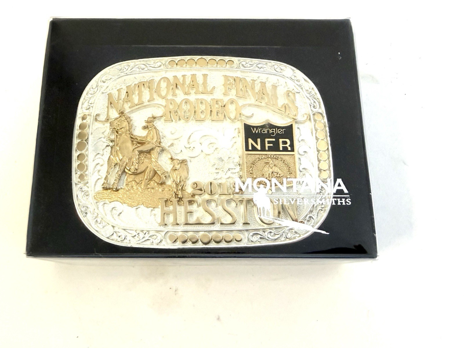Montana Silversmiths Wrangler 2012 National Finals Rodeo Belt Buckle in Box