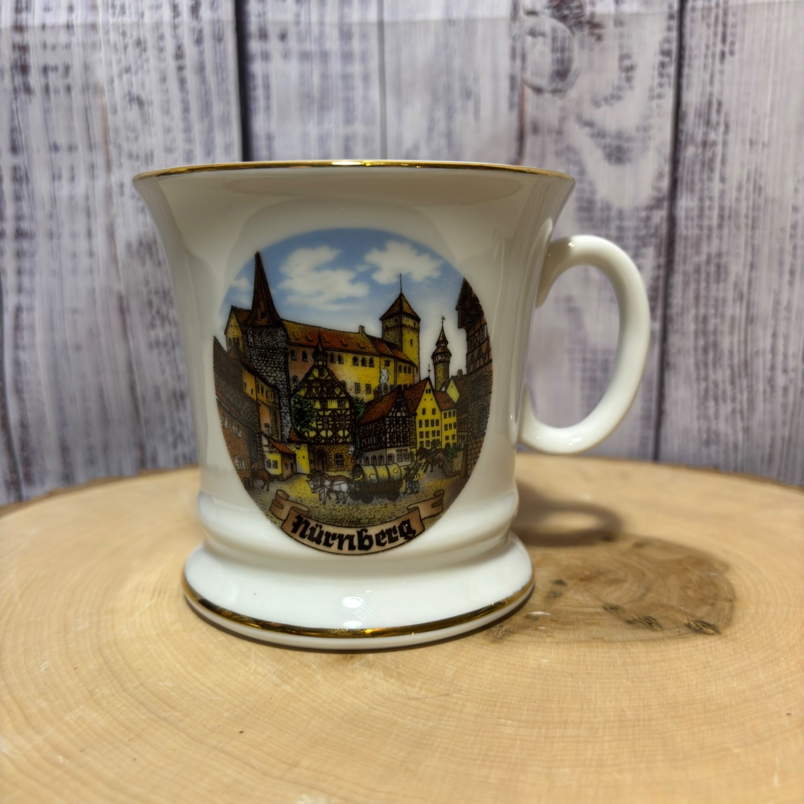 Vintage Nürnberg Germany Souvenir Mug Theo Rüb Bavaria Gold Rim