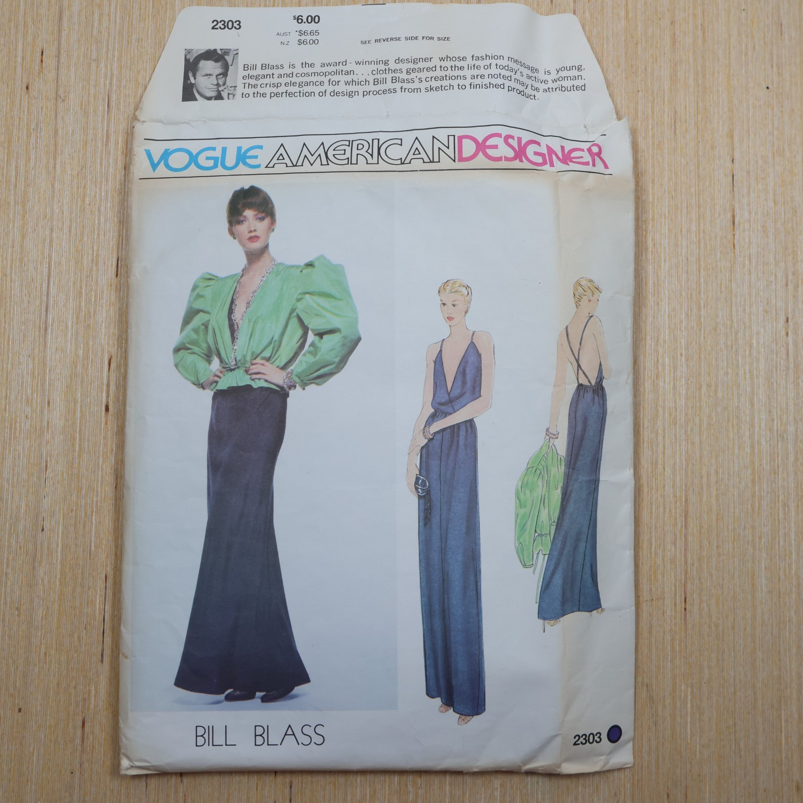 Vogue 2303 American Designer Pattern Bill Blass Size 10   CUT / COMPLETE