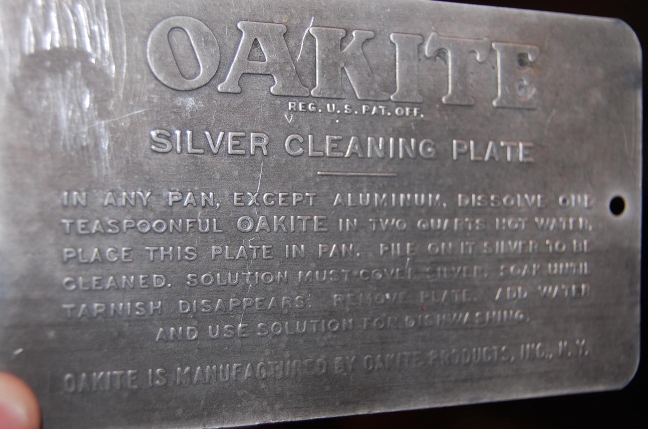 Antique Oakite Products NY.Silver Cleaning Plate Advertising Metal Tag Sign Antique Oakite Products NY.Silver Cleaning Plate Advertising Metal Tag Sign