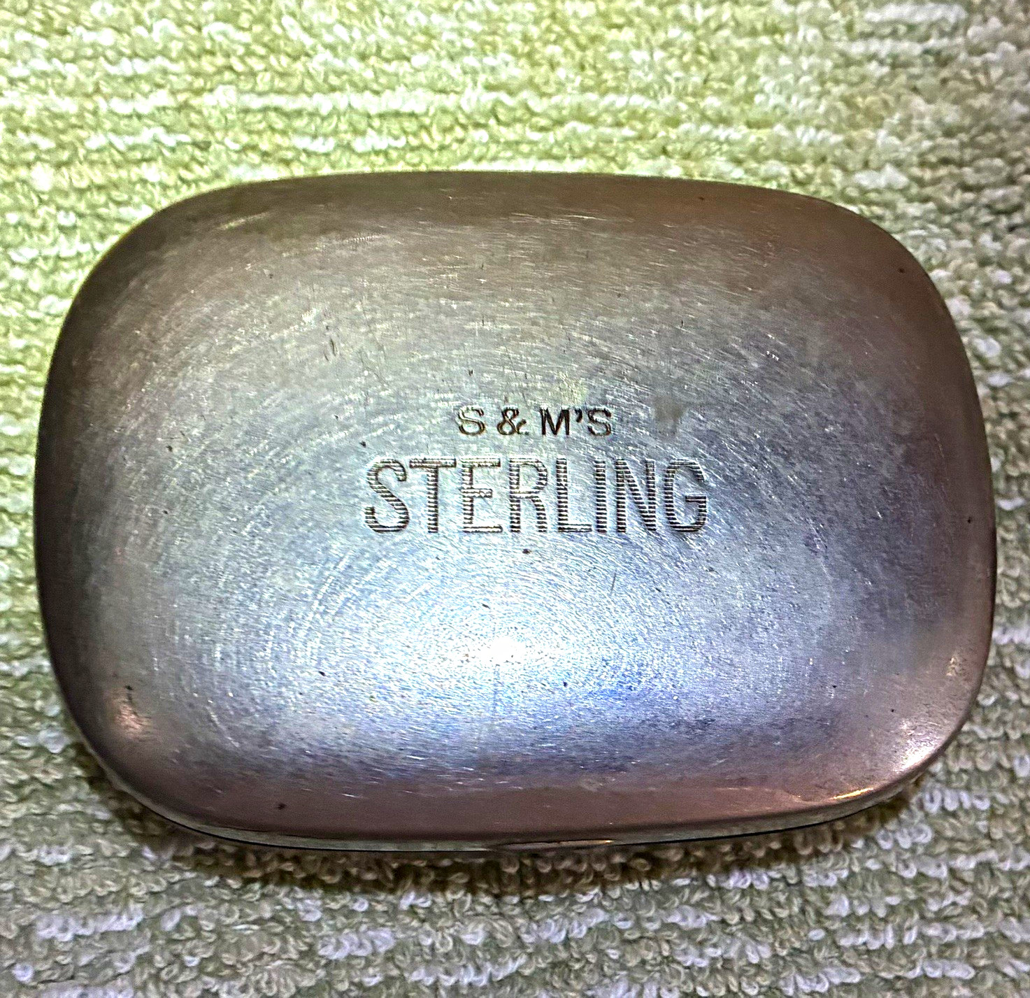 Vintage S & M Sterling Silver Hinged Pocket Box – 75g Solid Sterling