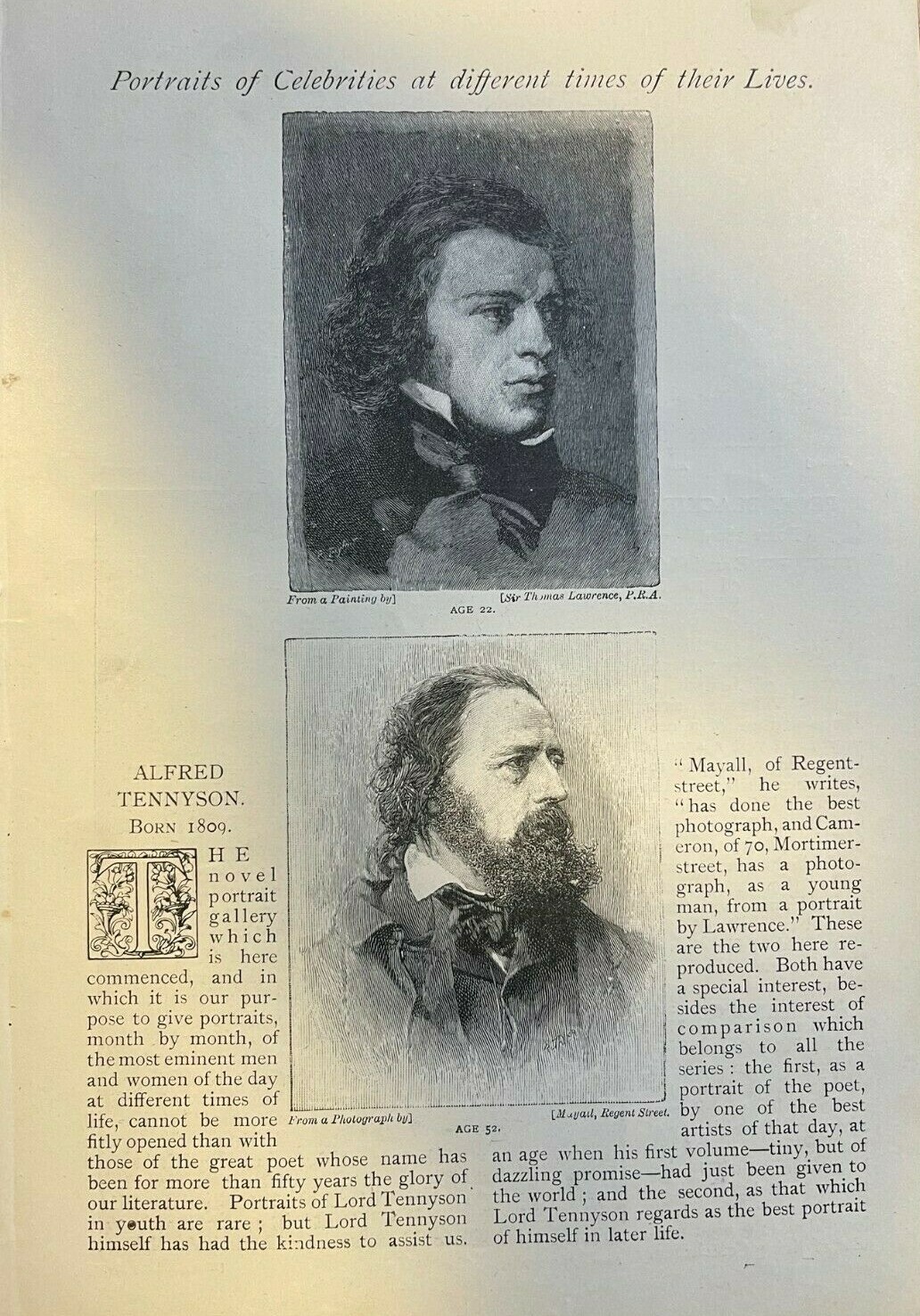 1891 Poet Alfred Lord Tennyson 1891 Poet Alfred Lord Tennyson