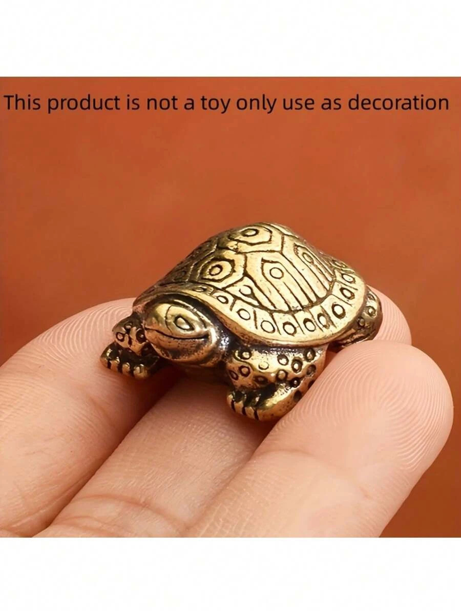 1pc Vintage Solid Brass Longevity Animal Figurine Sculpture Home Decor Gift