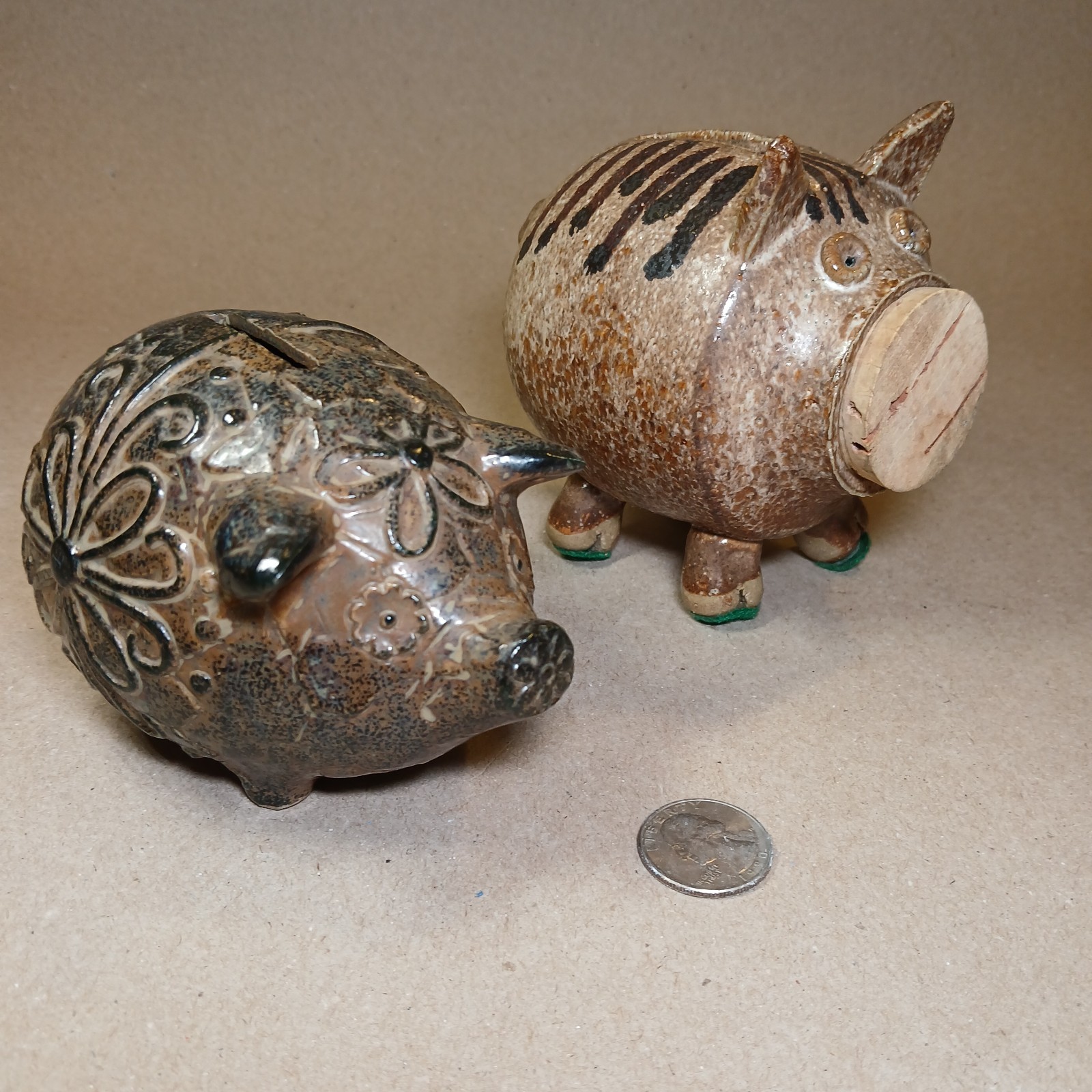 Stoneware Piggy Bank Portugal Folk Art Pottery Cork Nose Plug Pig Speckled *Read Stoneware Piggy Bank Portugal Folk Art Pottery Cork Nose Plug Pig Speckled *Read