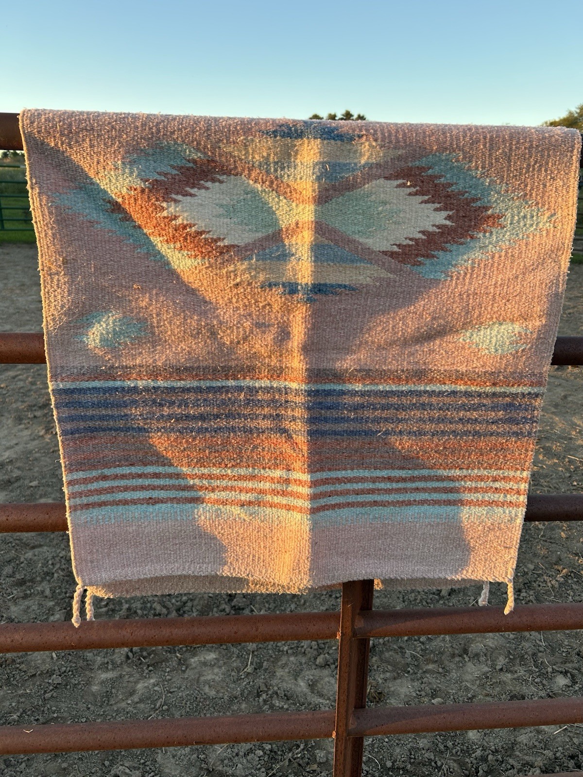 Vintage Western Navajo Saddle Blanket/Rug 57”x28”.