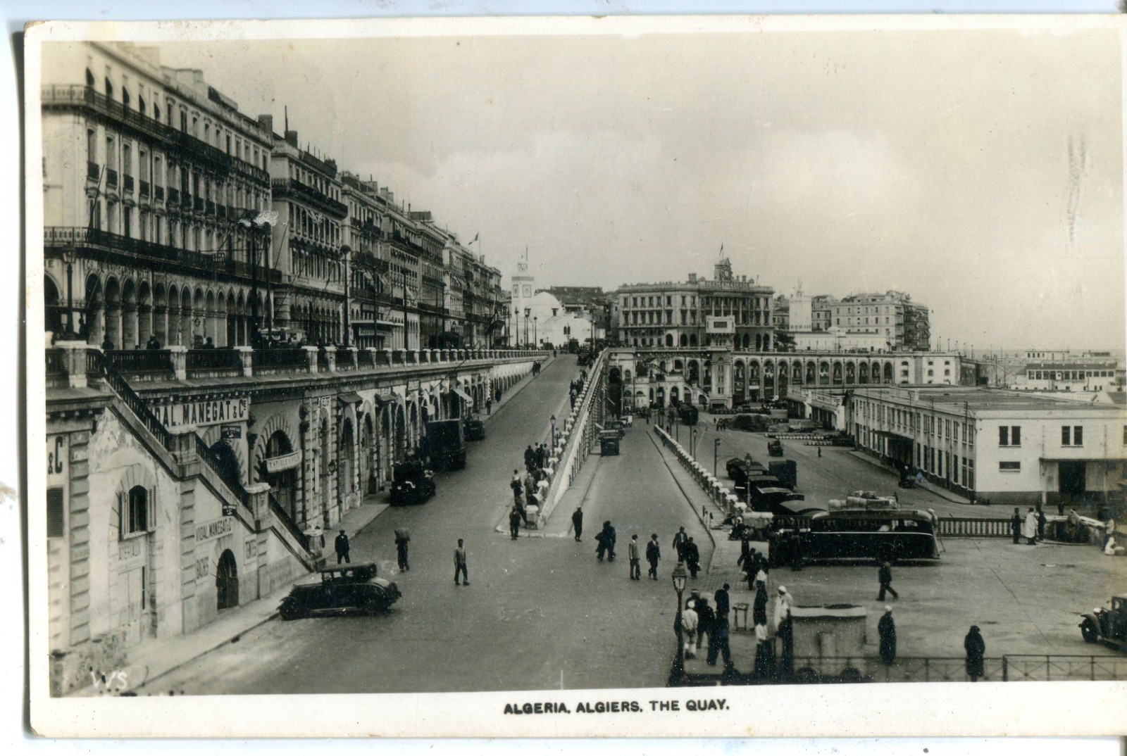 Algeria Algiers - Quai 1937 cover on Canada Pacific Company real photo postcard