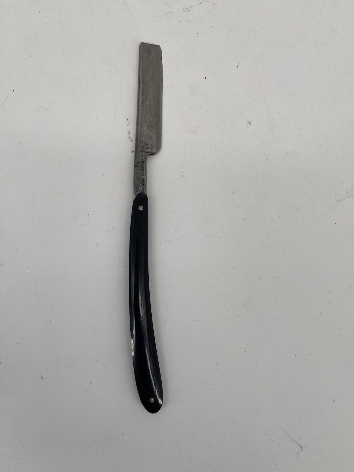 Vintage G.C.T.C. Straight Razor Real German Solinger Ground Black Handle Barb Vintage G.C.T.C. Straight Razor Real German Solinger Ground Black Handle Barb