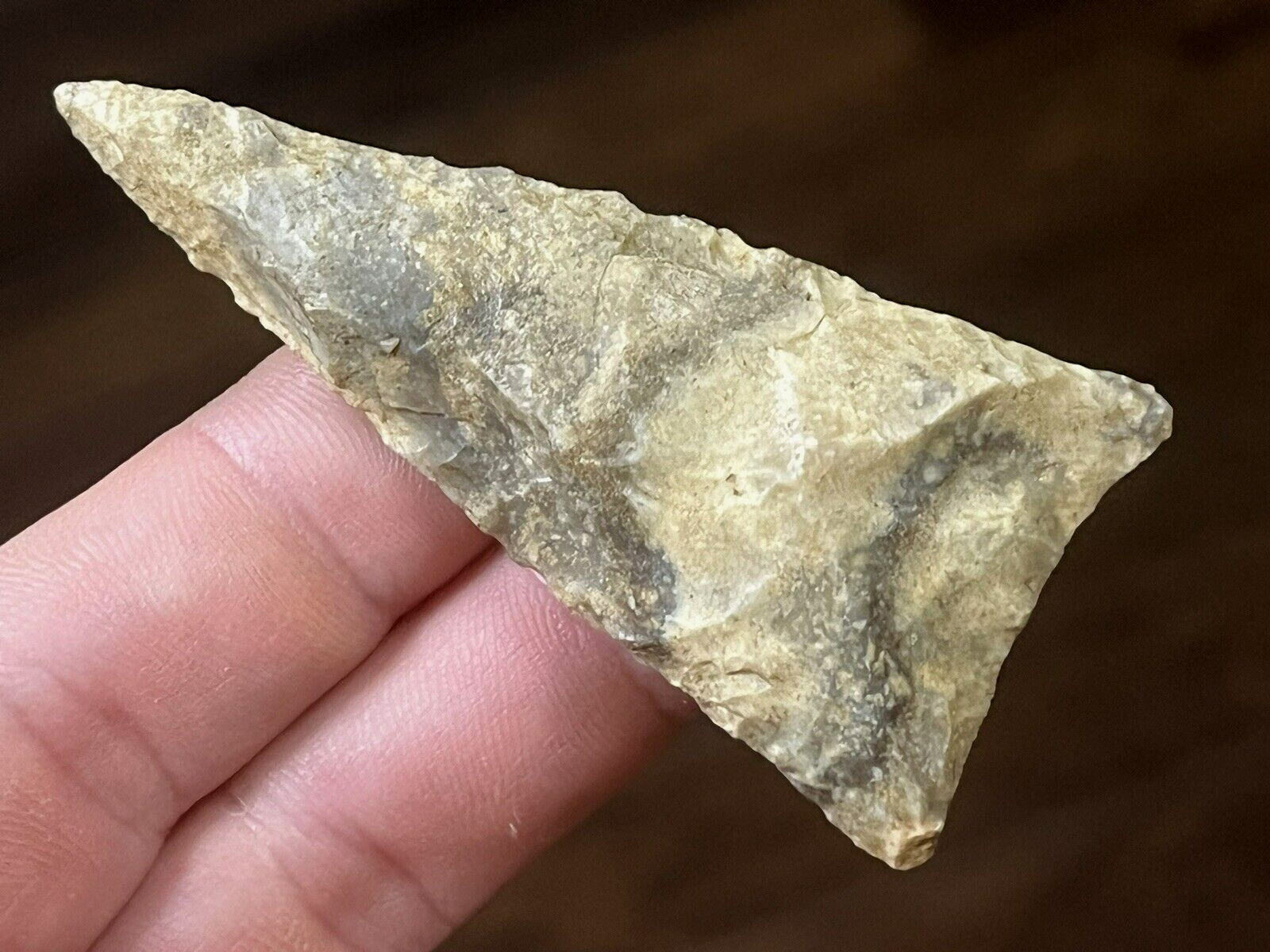 EXCEPTIONAL EARLY TRIANGULAR POINT TEXAS AUTHENTIC ARROWHEAD INDIAN ARTIFACT M20