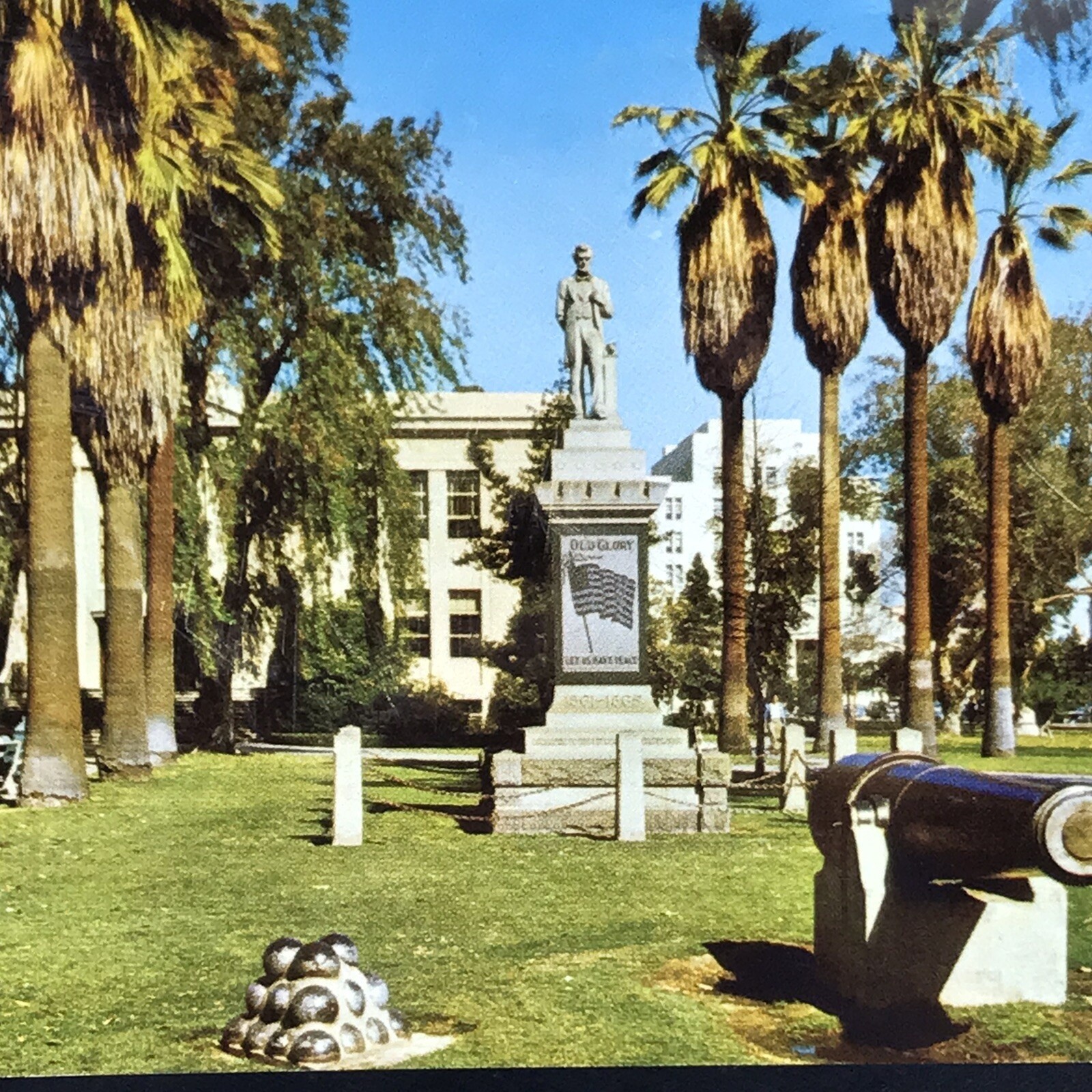 Long Beach Lincoln Park 1956 Vintage California USA Postcard 2 Stamps