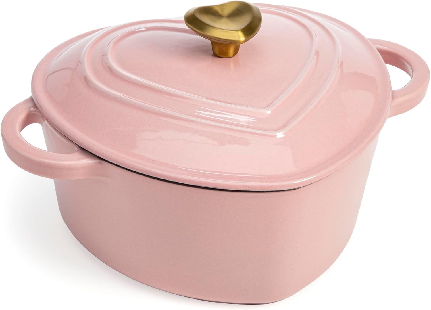 Paris Hilton Enameled Cast Iron Dutch Oven Pot with Lid, Heart-Shaped Dutch Oven Paris Hilton Enameled Cast Iron Dutch Oven Pot with Lid, Heart-Shaped Dutch Oven