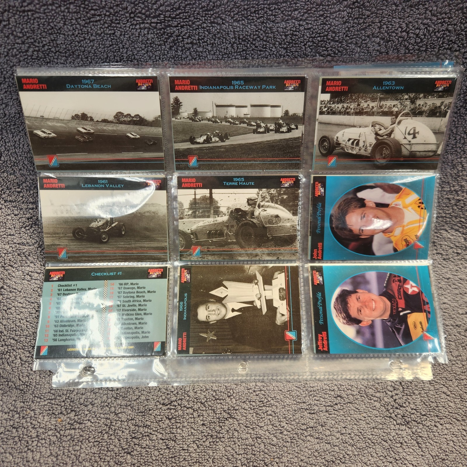 Andretti Racing Cards Complete 100 Card Set. 1992. Collect-A-Card.