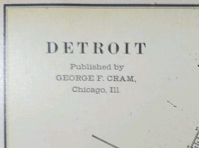 Vintage 1907 DETROIT MICHIGAN Map 22