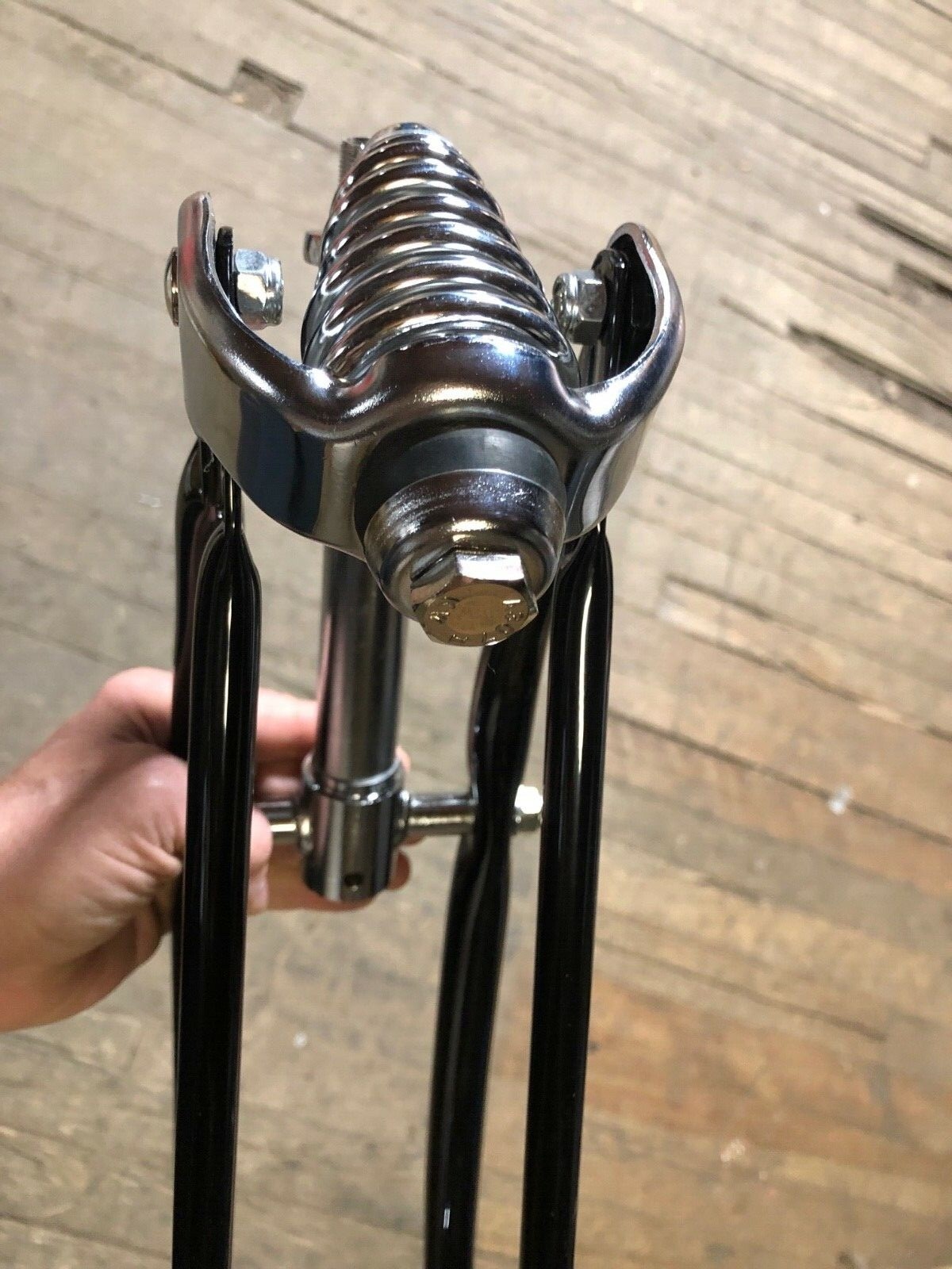 Bicycle springer fork SCHWINN front end BLACK  FITS 1949-1959 mans BIKE + OTHERS