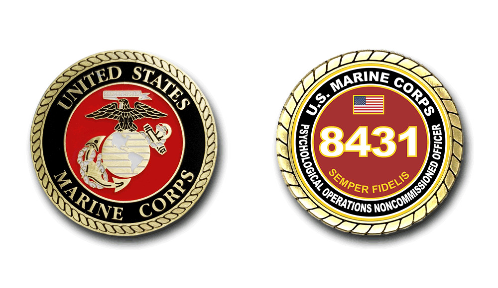 8431 Psychological Operations Noncommissioned Officer USMC MOS Challenge Coin