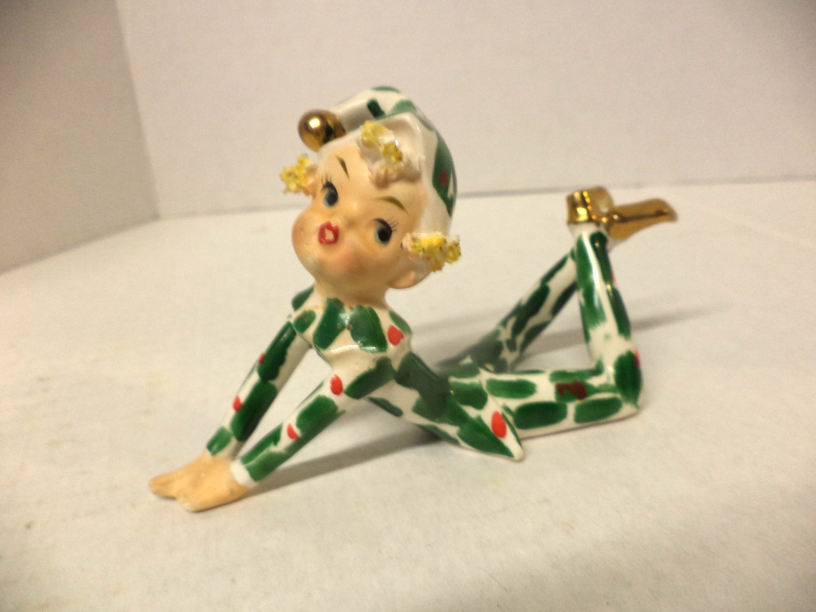 Vintage Lefton Japan Holly Spaghetti Pixie Very Nice