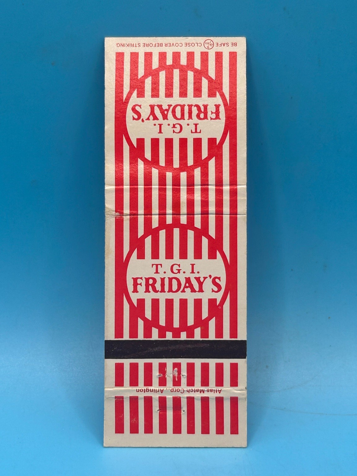 Vintage T.G.I. Friday's Matchbook Cover Atlas Match Corp. Restaurant Ad