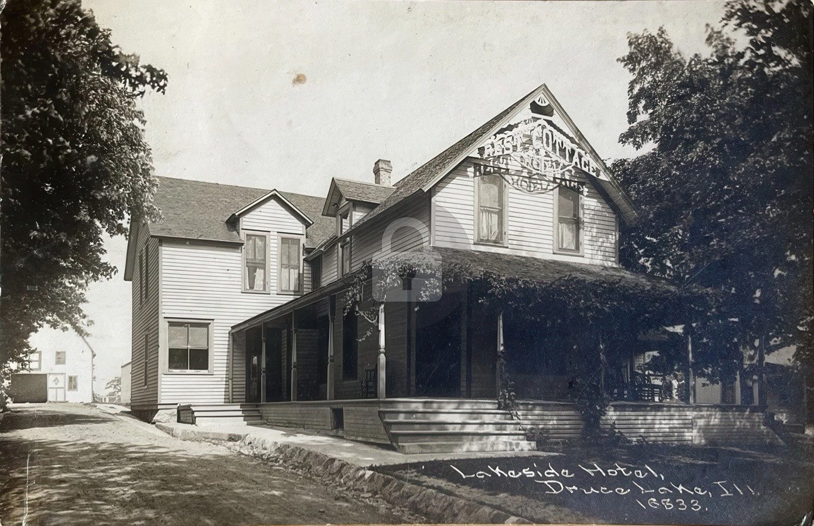 1915 Lakeside Hotel Rest Cottage Druce Lake IL Illinois RPPC Postcard COPY 1915 Lakeside Hotel Rest Cottage Druce Lake IL Illinois RPPC Postcard COPY