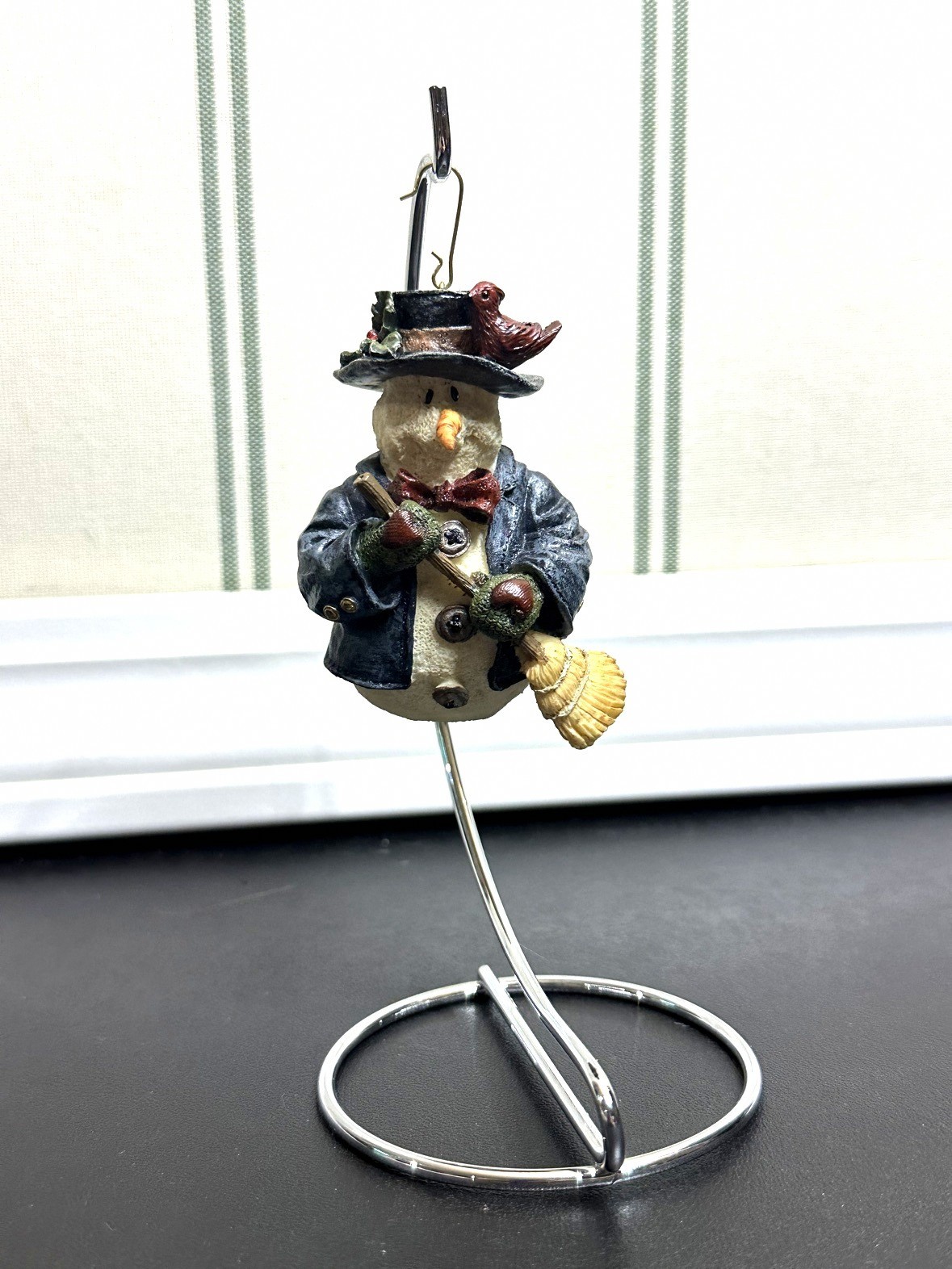Boyds Bears Willie With Broom Snowman Christmas Ornament Folkstone Box
