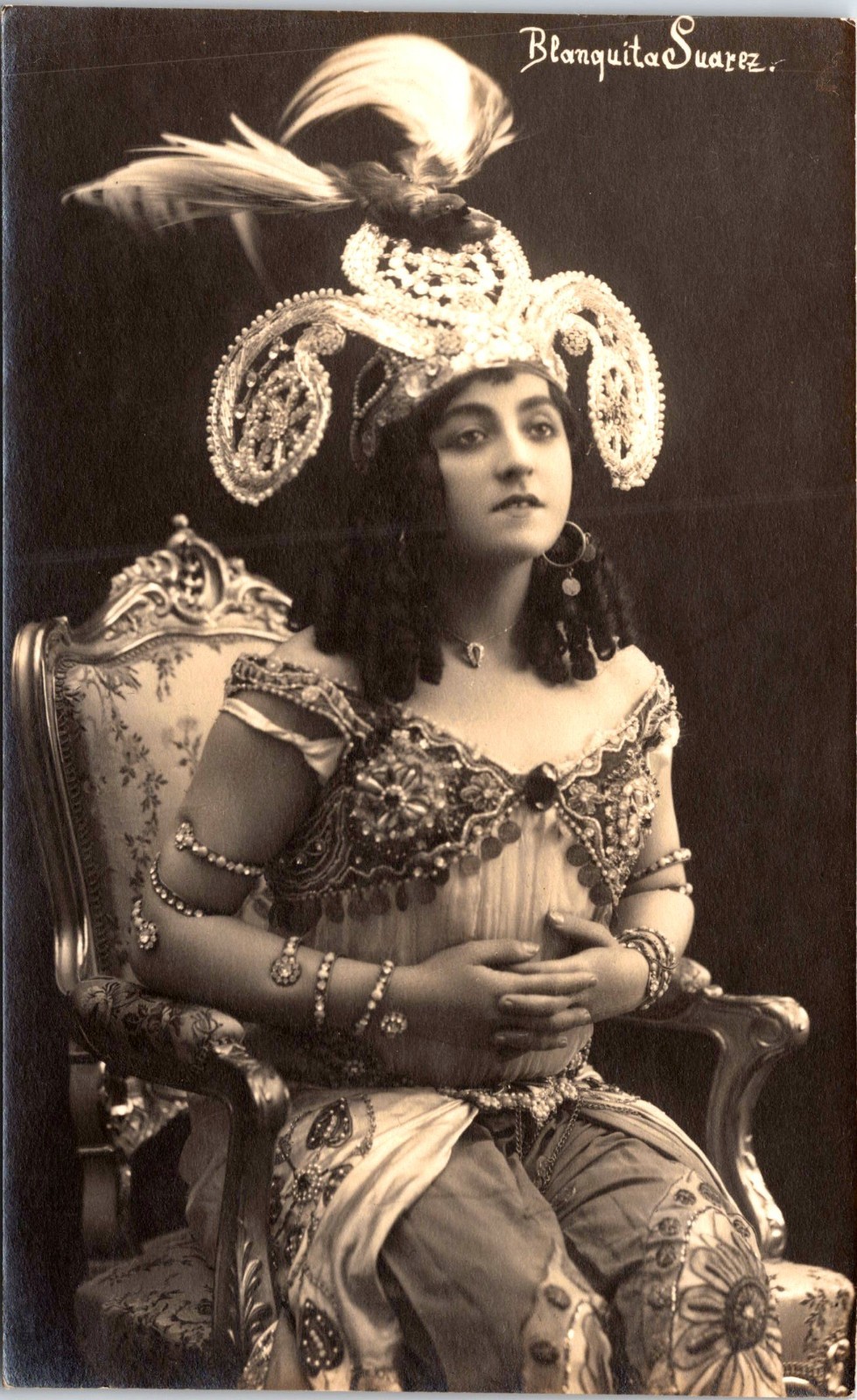 BLANQUITA SUAREZ :SPANISH ACTRESS & SINGER : RISQUE PERFORMER : RARE : RPPC 1917 BLANQUITA SUAREZ :SPANISH ACTRESS & SINGER : RISQUE PERFORMER : RARE : RPPC 1917