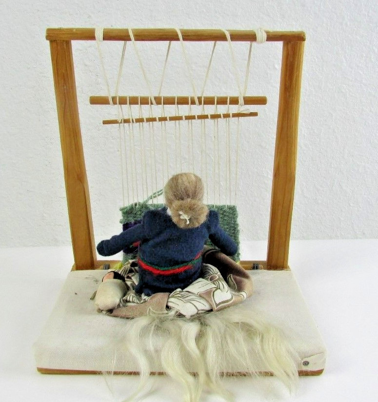 Navajo Squaw & Pappoose - Weaving Loom