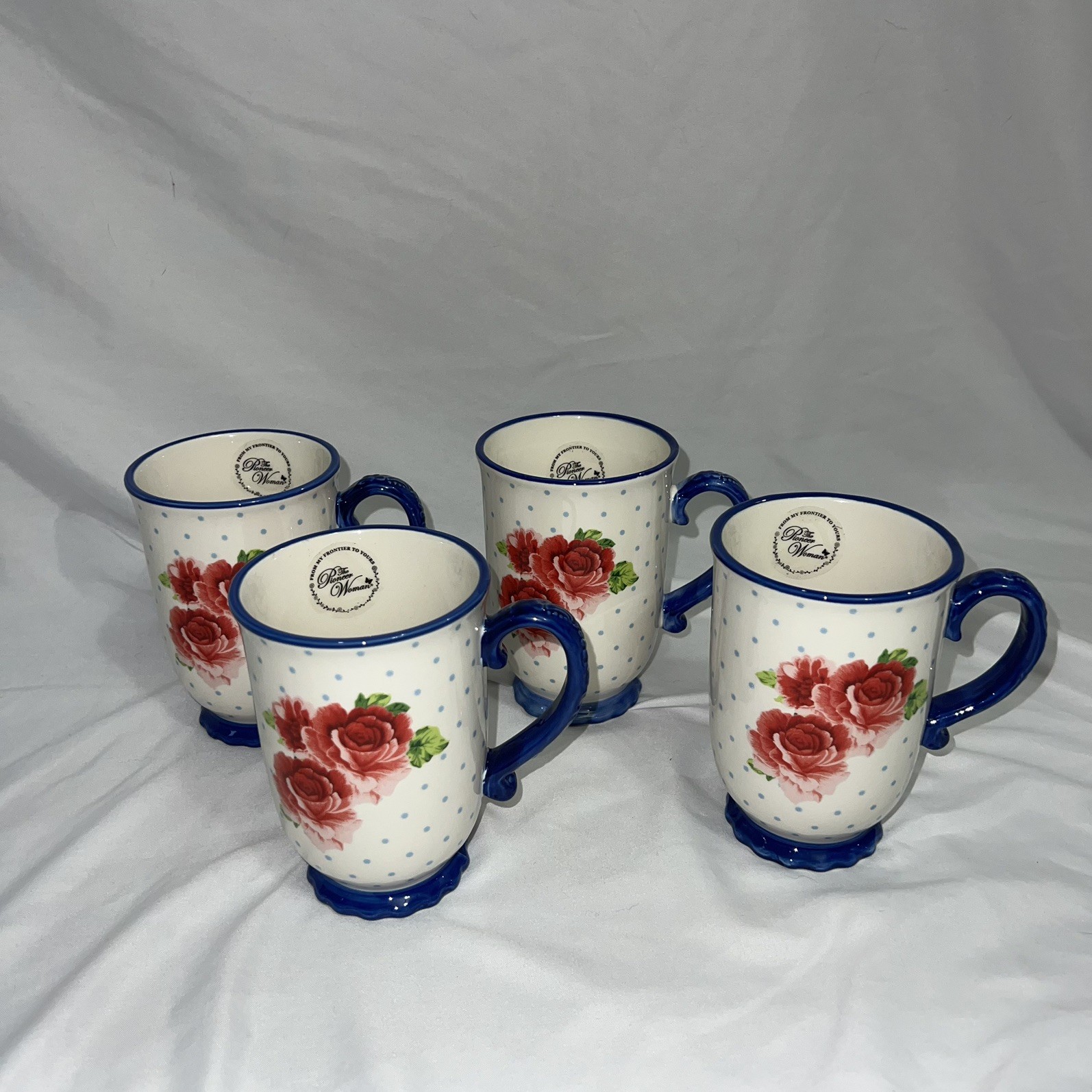 The Pioneer Woman Heritage Floral Red Blue Decor Sign Dish Mug Cup RETIRED HTF