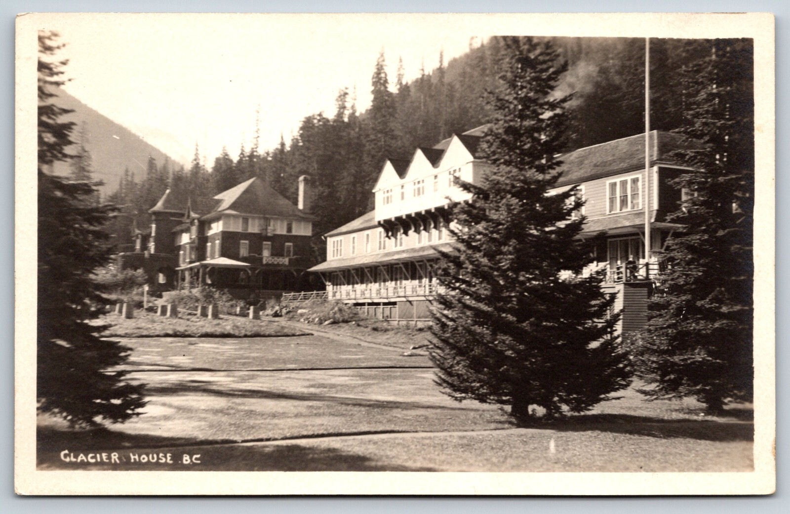 Glacier House Hotel BC Canada Real Photo Vintage Postcard Glacier House Hotel BC Canada Real Photo Vintage Postcard