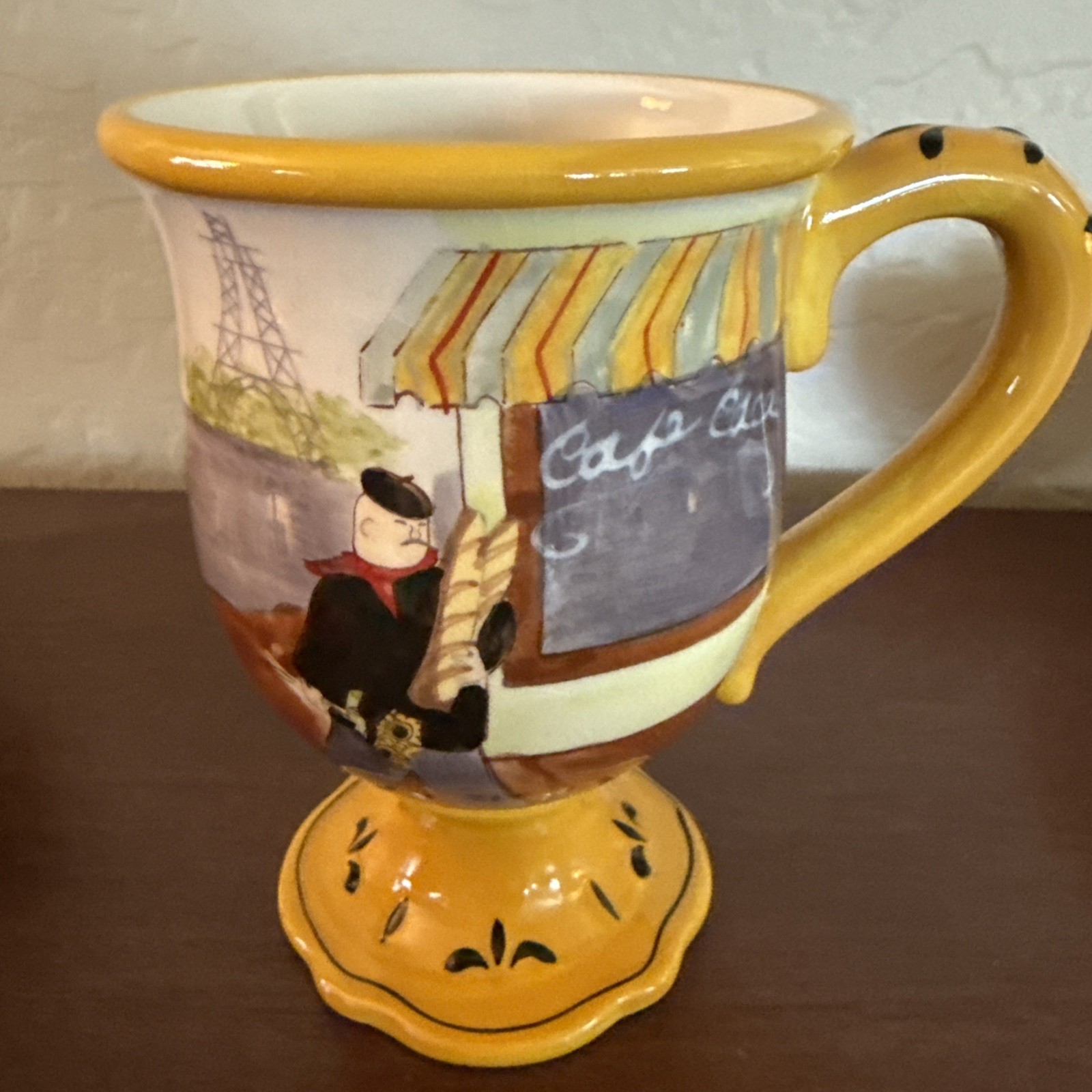 Jennifer Brinley Sidewalk Cafe Pedestal Coffee Mug Jennifer Brinley Sidewalk Cafe Pedestal Coffee Mug