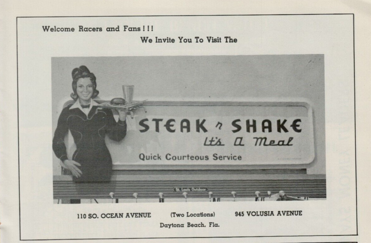 1968 Steak n Shake Billboard Photo It\'s a Meal Waitress Daytona Vintage Print Ad 1968 Steak n Shake Billboard Photo It\'s a Meal Waitress Daytona Vintage Print Ad