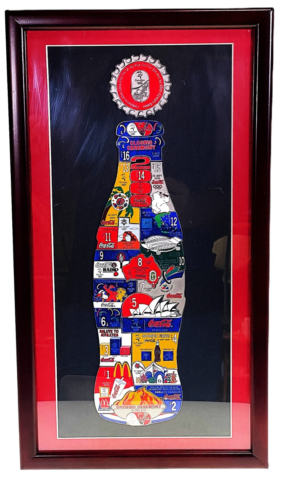 Coca Cola 15th Anniversary Olympic Winter Games Collectors Series Pin Set Framed Coca Cola 15th Anniversary Olympic Winter Games Collectors Series Pin Set Framed
